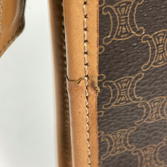 Celine Macadam Pattern Canvas Clutch Pouch Brown - Picture 4 of 7